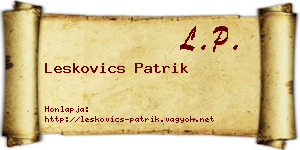Leskovics Patrik névjegykártya