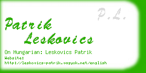 patrik leskovics business card